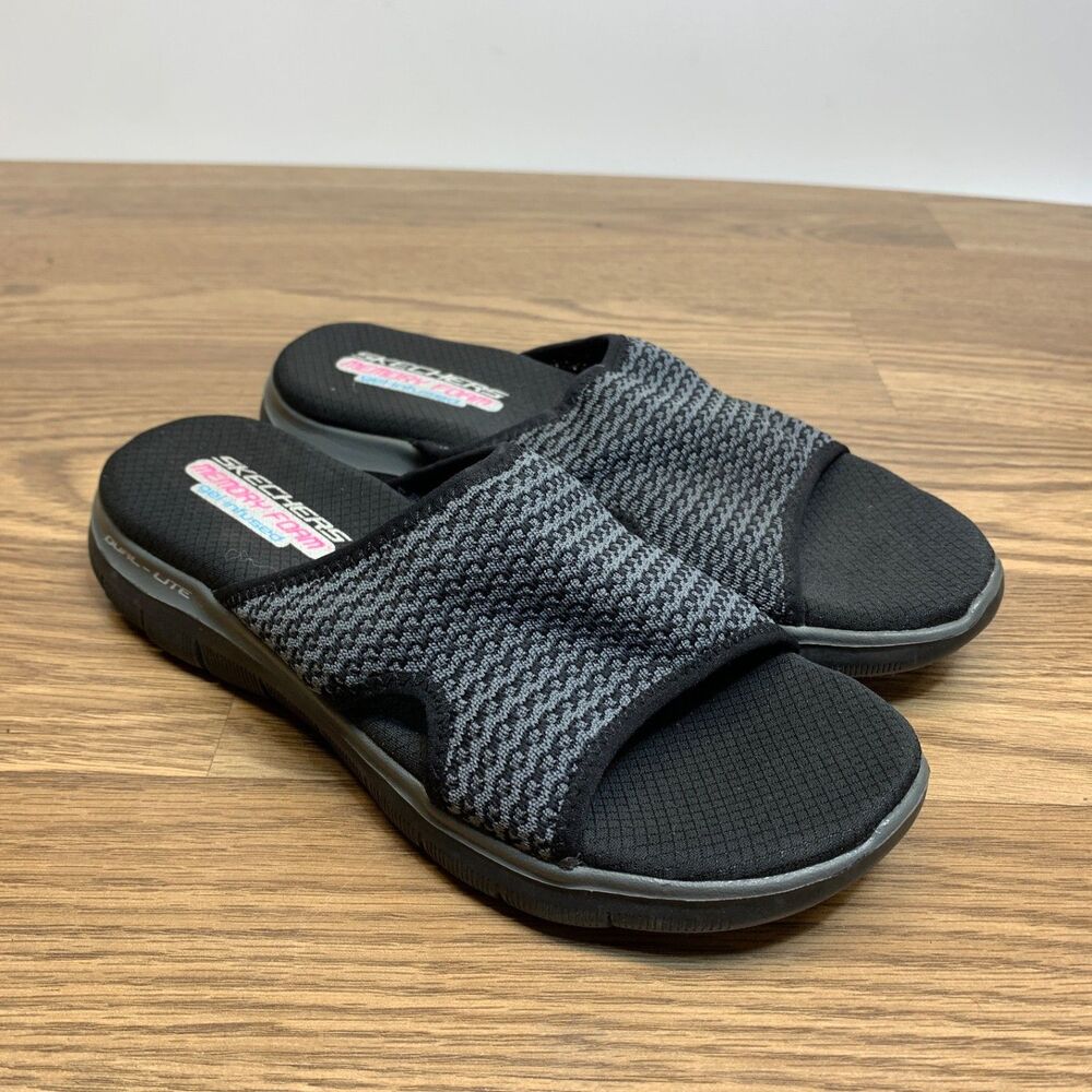 Skechers Women's 8 On the Go 600 Sandal Adore Gray Ultra Go 140169W Slip-on‎